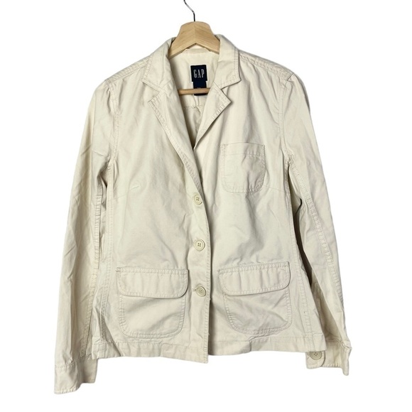 Gap Cream Off White Utility Button Down Jacket M - Picture 1 of 5